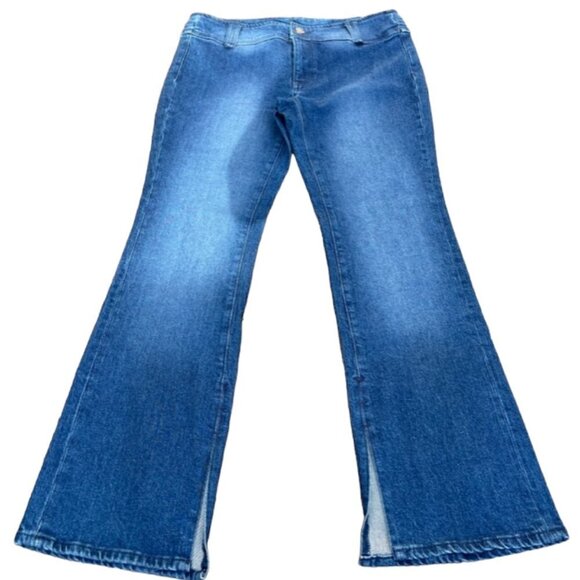 We The Free Denim - Free People NWT We The Free Emmy Split Hem Blue Boot Cut Jean SIZE 31